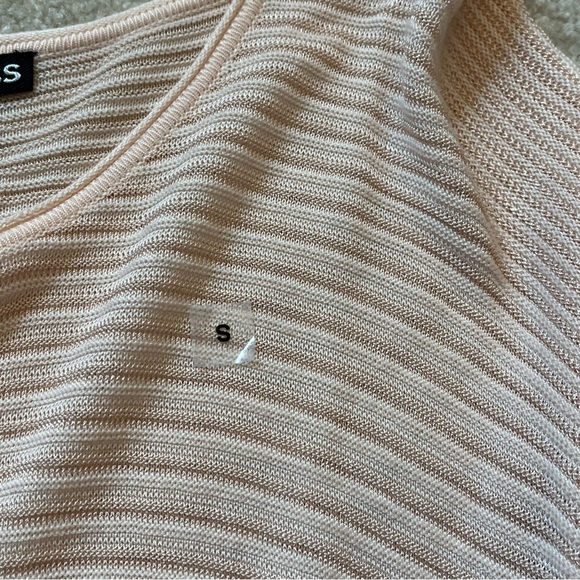 Express Shirt Womens Small Pink Light Longline Tunic Dress Knit Asymmetrical Hem - Picture 4 of 10